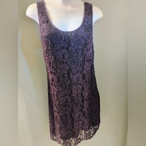 Wilfred Aritzia Purple Sleeveless Lace Mini Tank Dress Size Medium